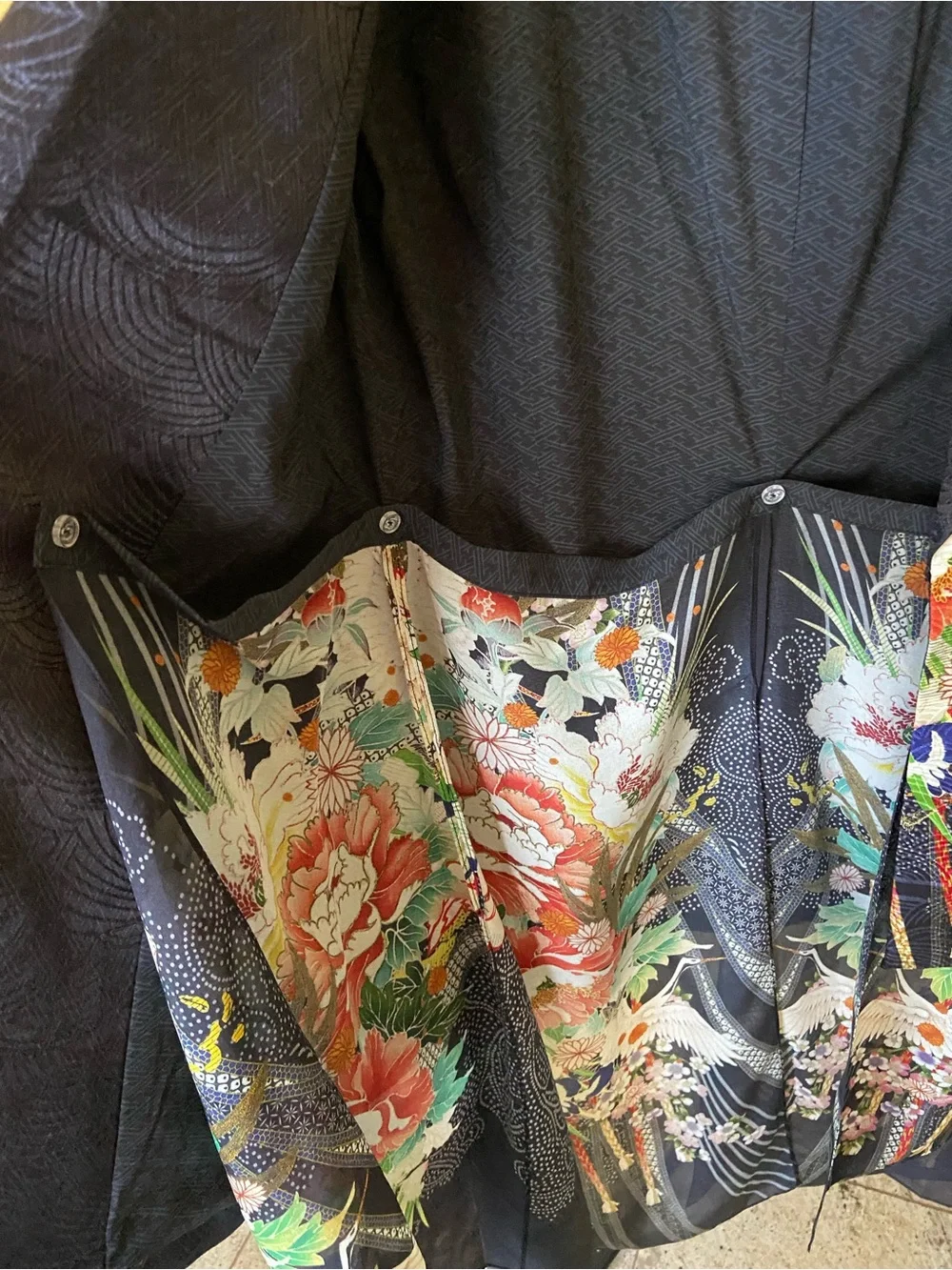 Camilla Navy blue Japanese Patterned Kimono Lined Jacket size S - Picture 6 of 17